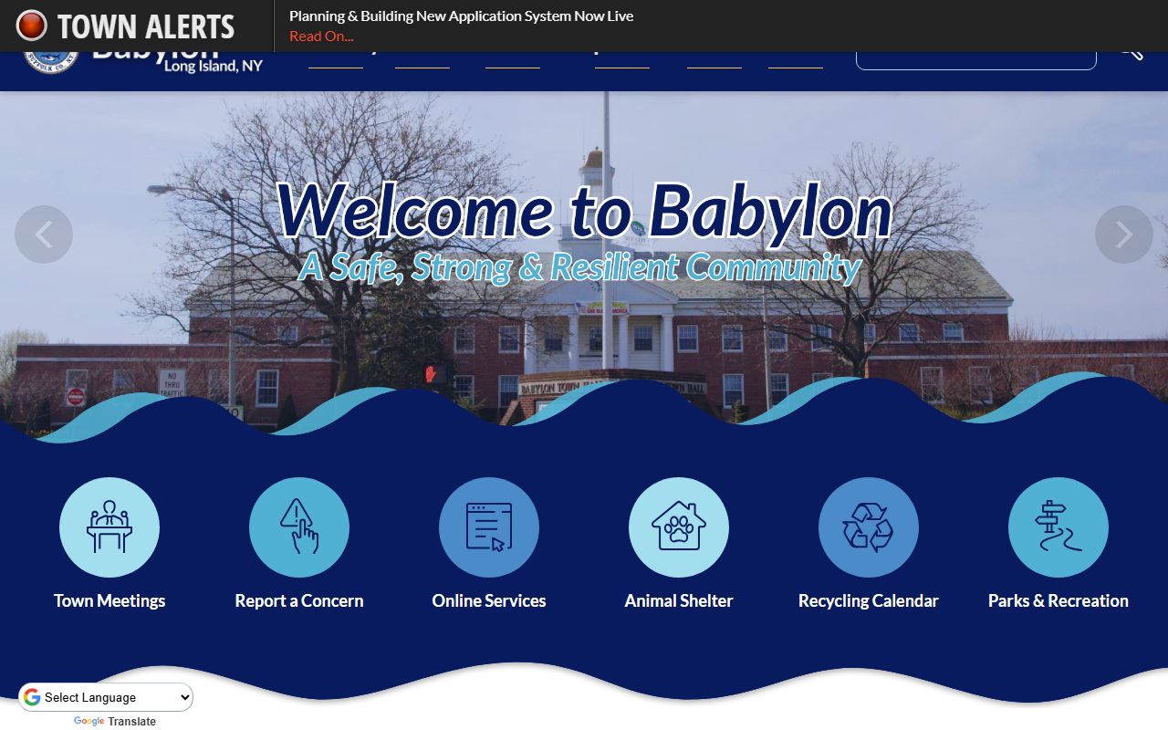 Babylon Town government portal for court records information