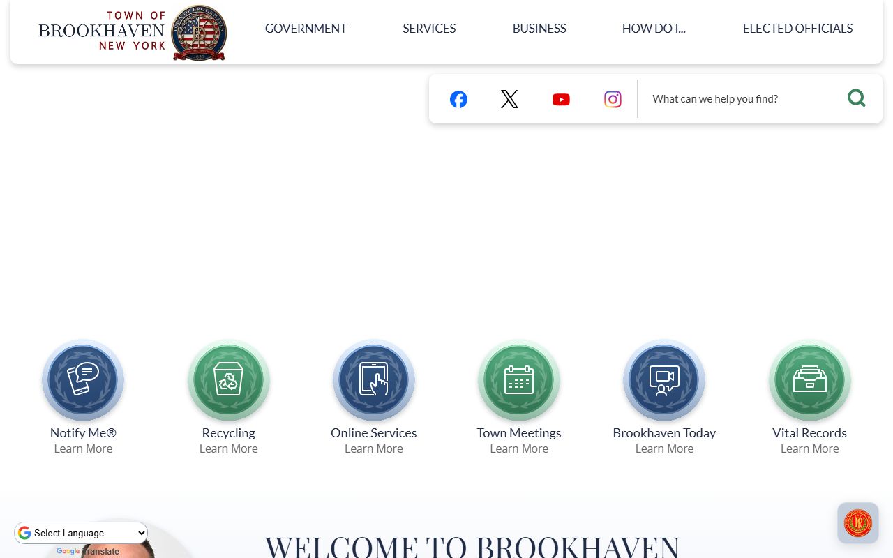 Brookhaven Town government portal for court records information