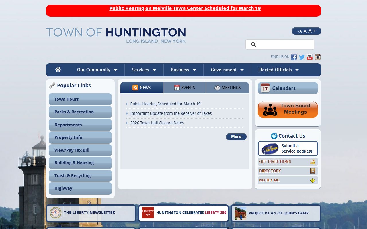 Huntington Town government court information for Huntington court records