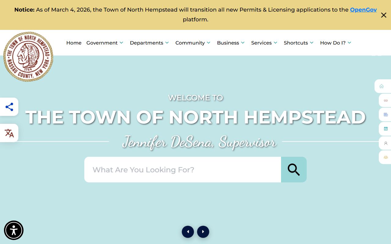North Hempstead Town government portal for court records information