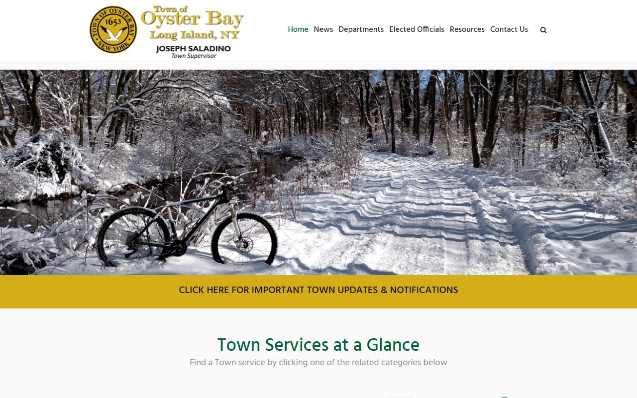 Oyster Bay Town government portal for court records information