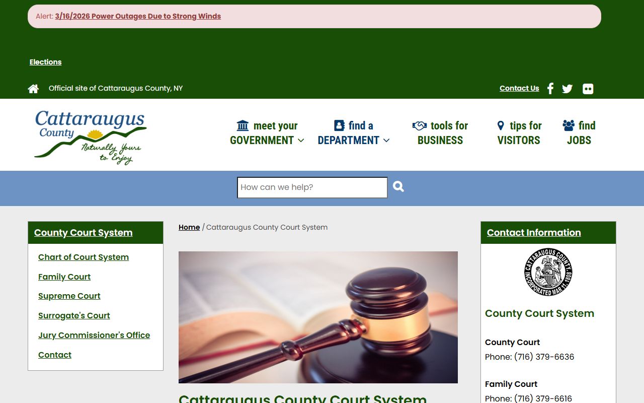 Cattaraugus County courts portal for searching court records